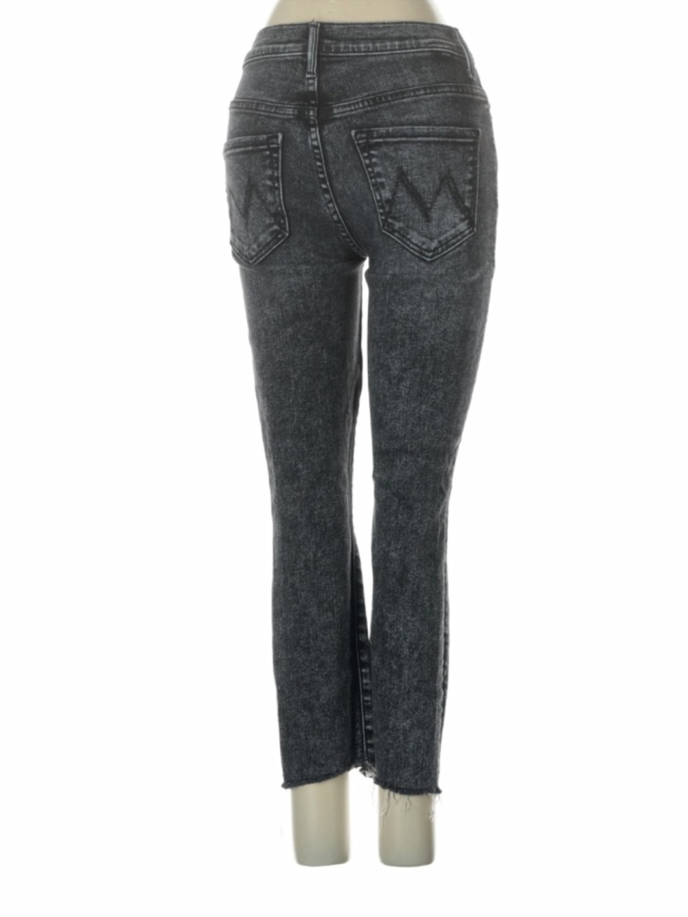 MOTHER The Stunner Jeans Train Stops Gray High Rise Slim Straight Crop 24 - Picture 4 of 7